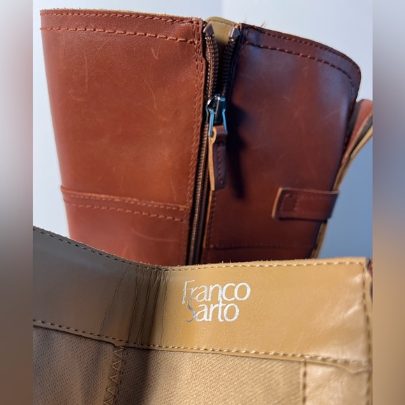 Franco Sarto Genuine Leather Upper Knee-High Boots US sz 6 Color: Cognac - Picture 10 of 14